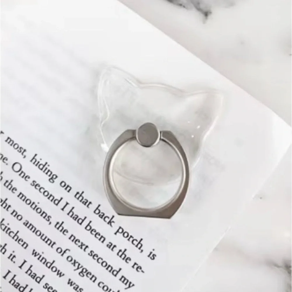 6-Pack Clear Transparent Phone Ring Holder Grip Stand Cute Shapes Kickstand Set